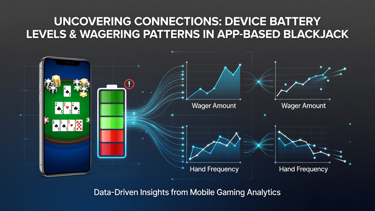 Mobile blackjack app interface displayed on a smartphone with visible battery indicator at low level during active play session